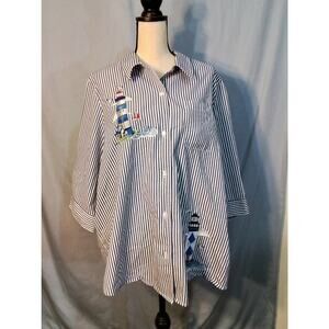 Blair striped blue and white shirt